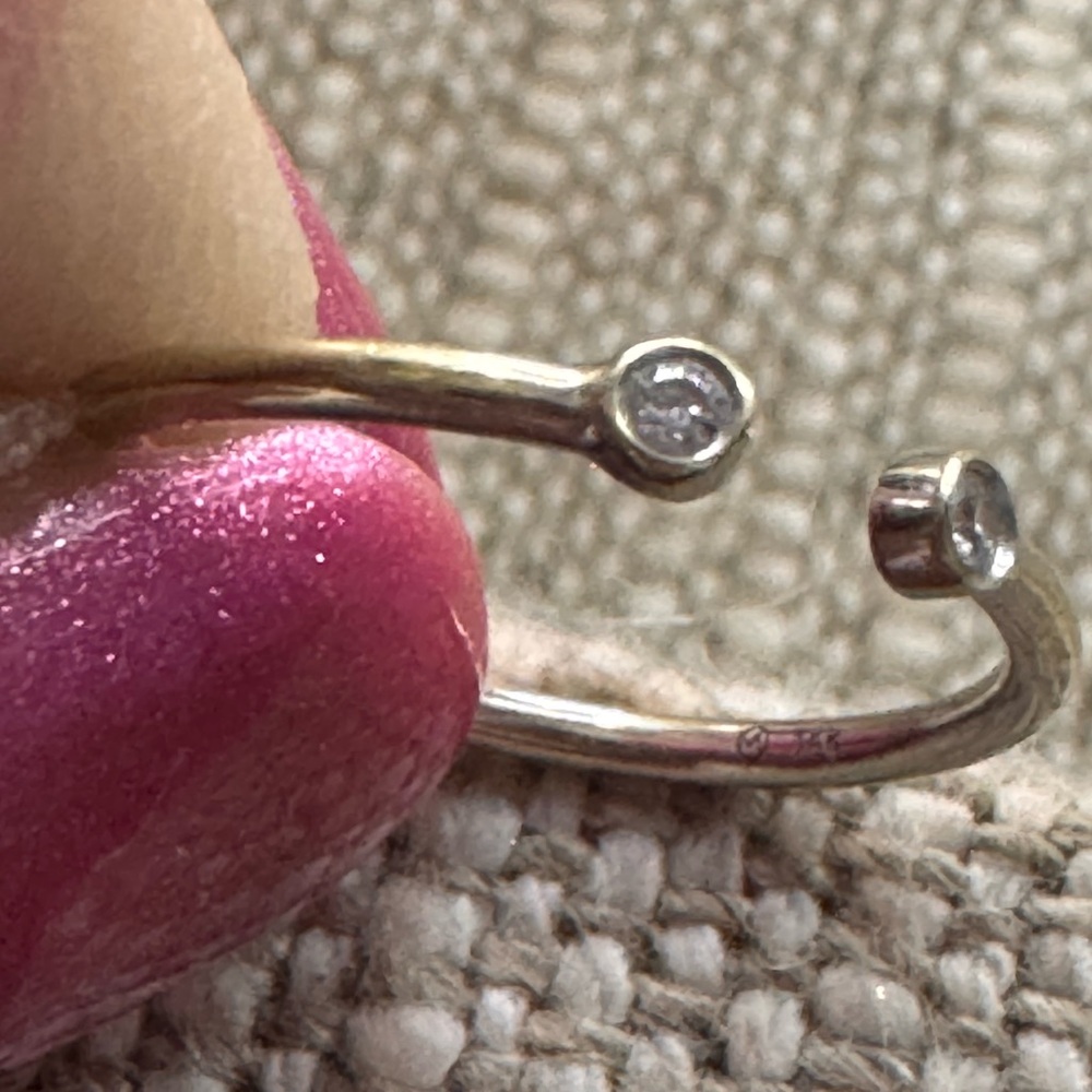 Mejuri 14k Gold Open Ring with Natural Diamonds Size 5 - Picture 7 of 7